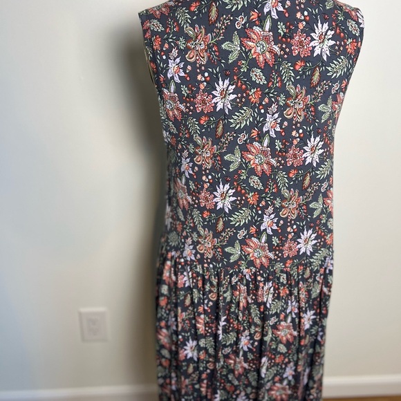 LOFT floral v-neck sleeveless knit dress medium - Picture 4 of 6